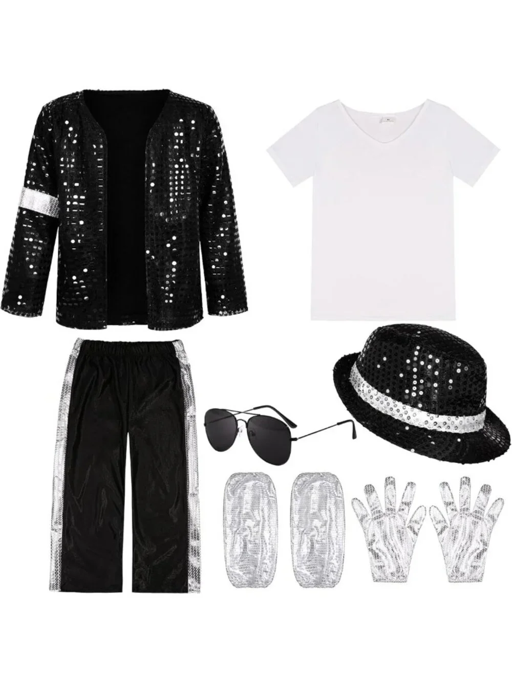 Kids 80s 90s Dance Star Costume - Boys Pop Stage Outfit for Halloween Fun